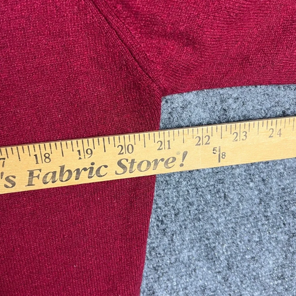 Vintage Pendleton V-Neck Sweater Mens Large Burgundy Red 100% Cashmere USA Made